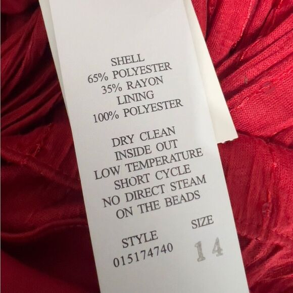 Adrianna Papell dress plus size 14 red sequin accent short sleeve party summer - Picture 6 of 6